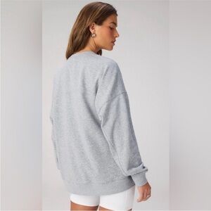 Fabletics Gray Oversized Classic Terry Pullover Sweatshirt